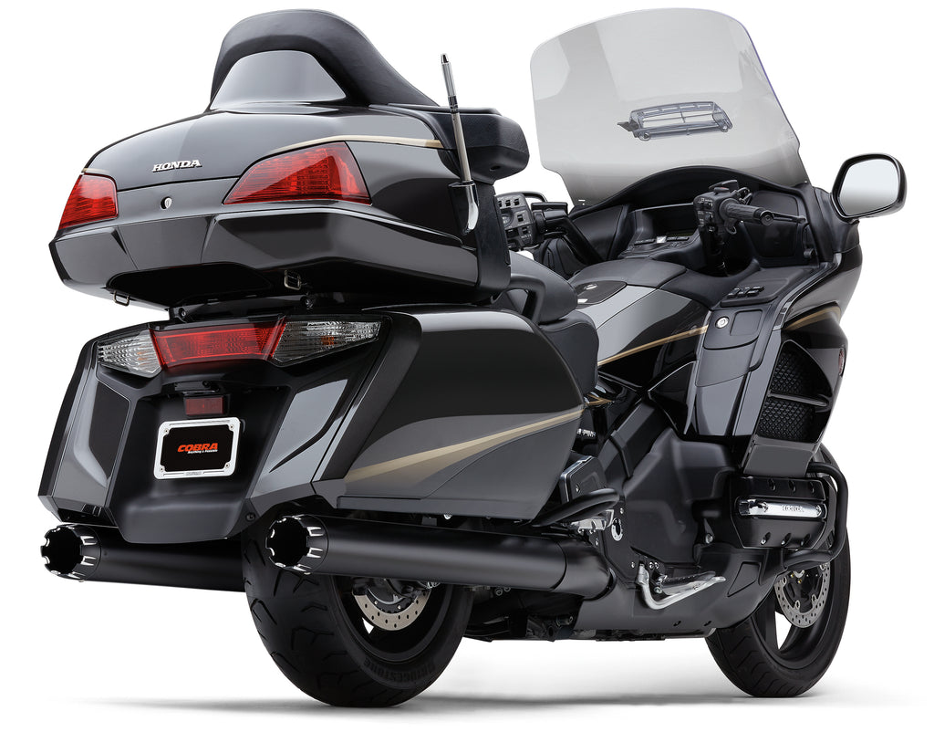 4" Slip On Dual Cut Tips Black Hon Gl1800/F6b