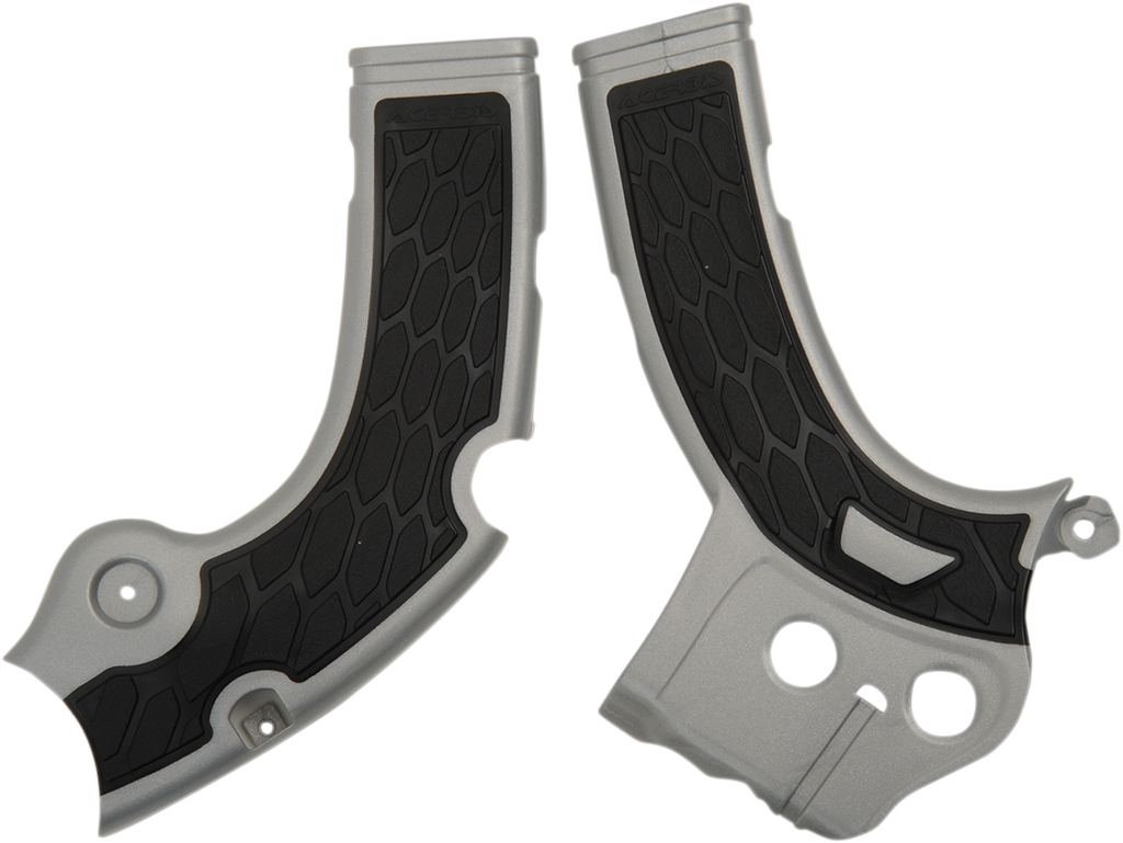 ACERBIS X-Grip Frame Guards - Silver/Black - YZ 250F/450F/WR250F/450F 2640271015