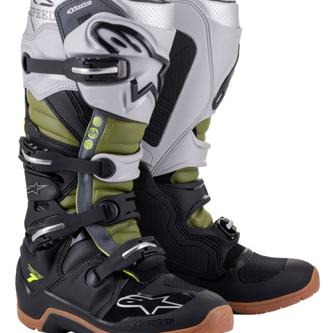 Tech 7 Enduro Boots Blk/Slvr/Mltry Grn Sz 07