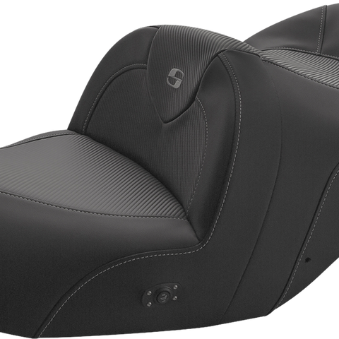 SADDLEMEN Heated Roadsofa* Seat - Carbon Fiber - Without Backrest - Black - GL H01-07-185HCT