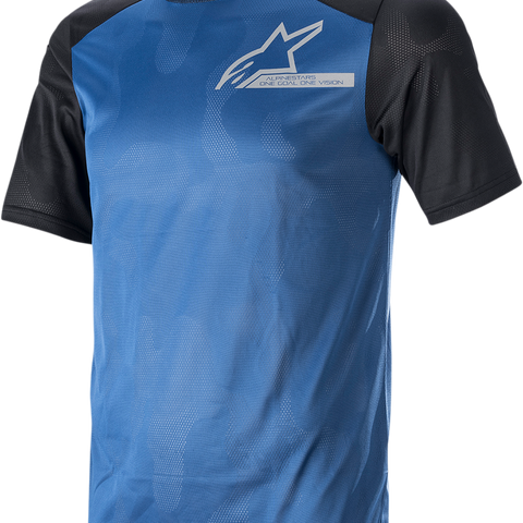 ALPINESTARS Alps 4.0 V2 Short-Sleeve Jersey - Blue/Black/Light Gray - Large 1765922-7318-LG