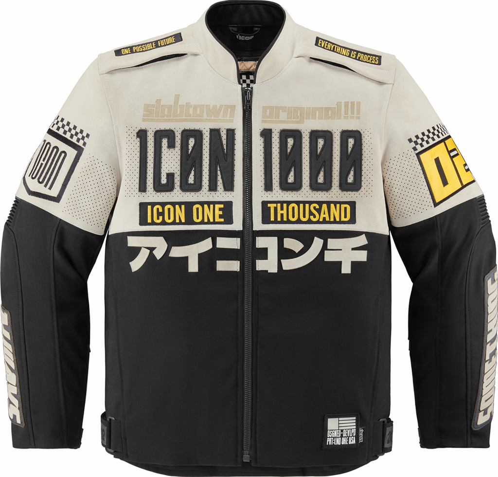 ICON Slabtown Memento* Jacket - White/Black/Yellow - 2XL 2820-6208