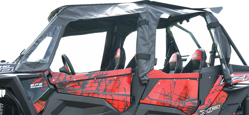 SEIZMIK Soft Upper Doors - Rear Windshield - Roof - Black - Polaris 51-20990