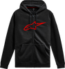 ALPINESTARS Ageless V3 Zip Hoodie - Black/Red - Medium 1244-51490-1030-M