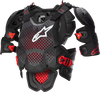 A 10 V2 Full Chest Protector Anthracite/Black/Red Md/Lg