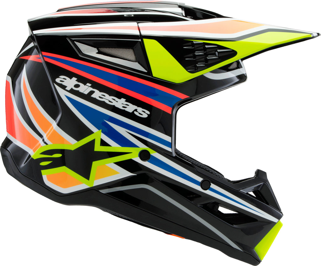 Sm3 Youth Wurx Helmet Blk/Ylw Fluo/Blue/Red  Ym