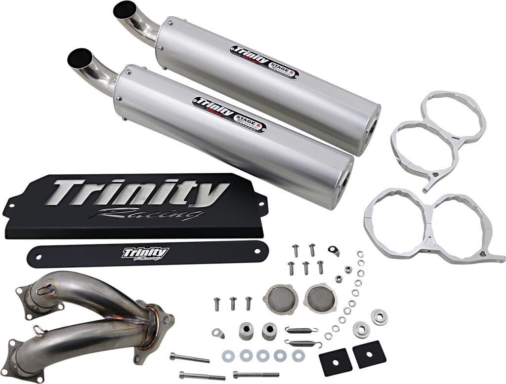 TRINITY RACING Stage 5 Slip-On Mufflers - Brushed TR-4173S