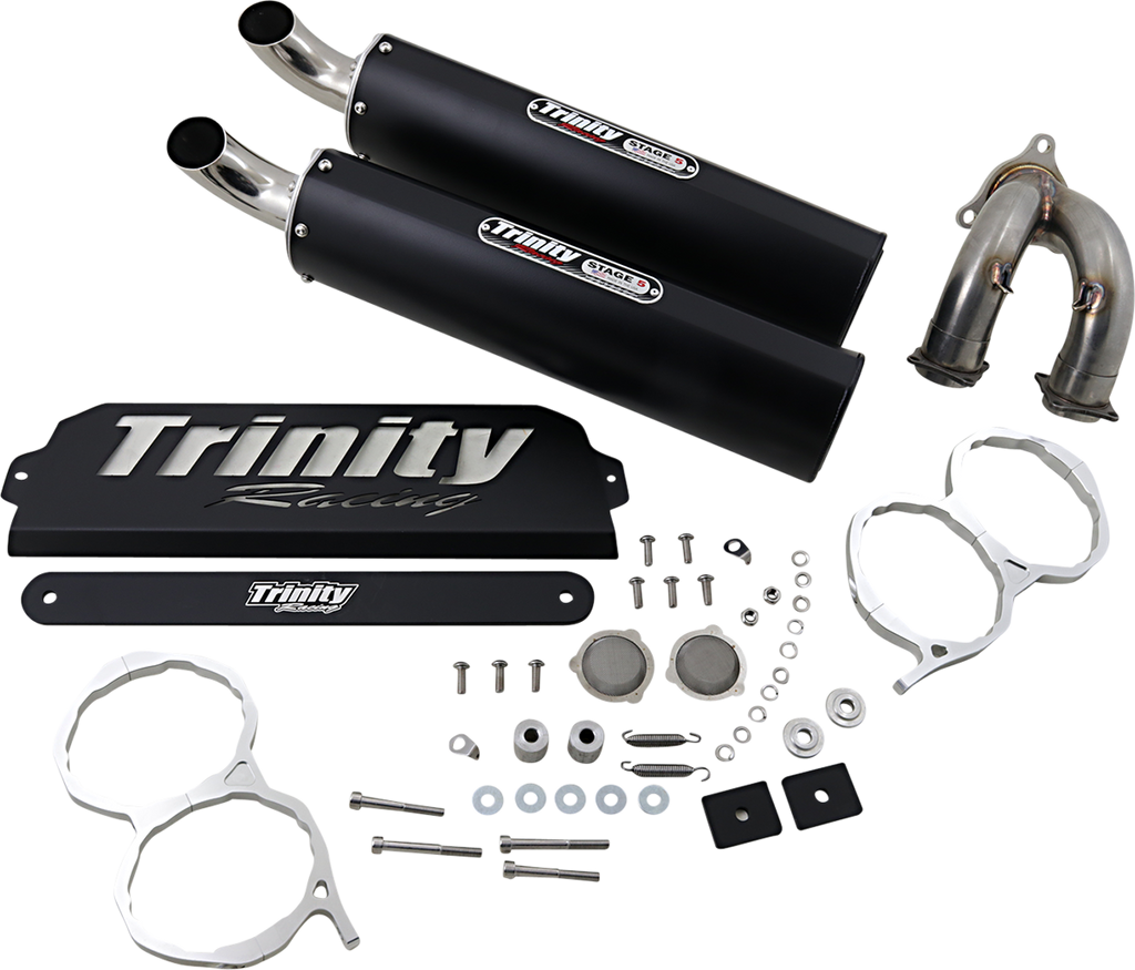 TRINITY RACING Stage 5 Slip-On Mufflers - Black TR-4173S-BK