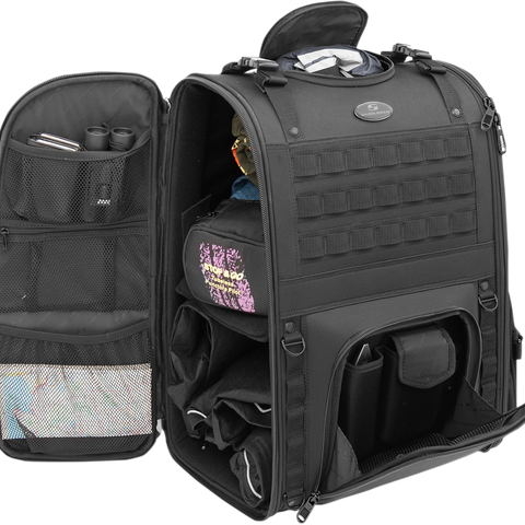 SADDLEMEN S3500 Tactical Sissy Bar Bag - Black EX000040A