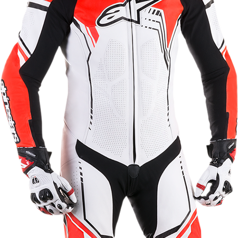 ALPINESTARS GP Plus v2 1-Piece Leather Suit - White/Black/Red Fluorescent - US 46 / EU 56 3150518-233-56