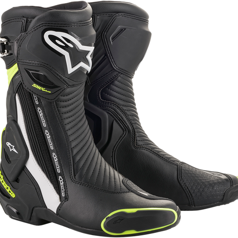 ALPINESTARS SMX+ Boots - Black/White/Yellow Fluorescent - US 10.5 / EU 45 2221019-125-45