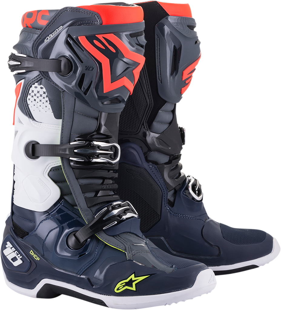 ALPINESTARS Tech 10 Boots - Dark Gray/Dark Blue/Red - US 8 2010020-9079-8