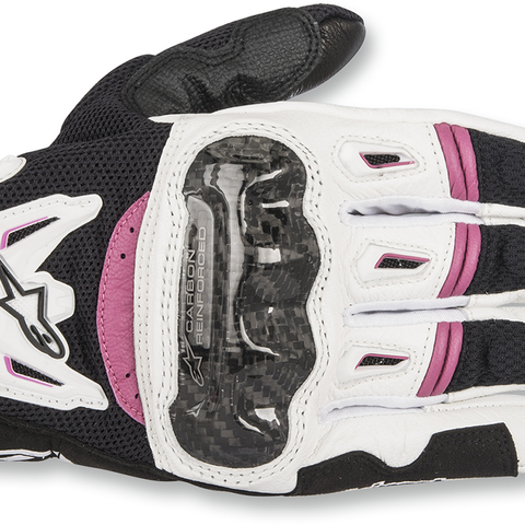 ALPINESTARS Stella SMX-2 Air Carbon V2 Gloves - Black/White/Fuchsia - XS 3517717-1239-XS