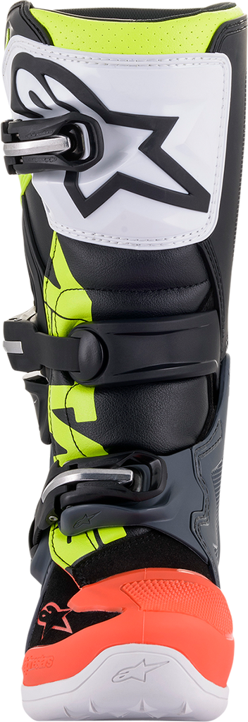 ALPINESTARS Youth Tech 7S Boots - Black/Gray/Red/White/Yellow - US 5 2015017-9058-5