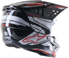 S M5 Action 2 Helmet Blk/Wht/Brt Rd Glossy Md
