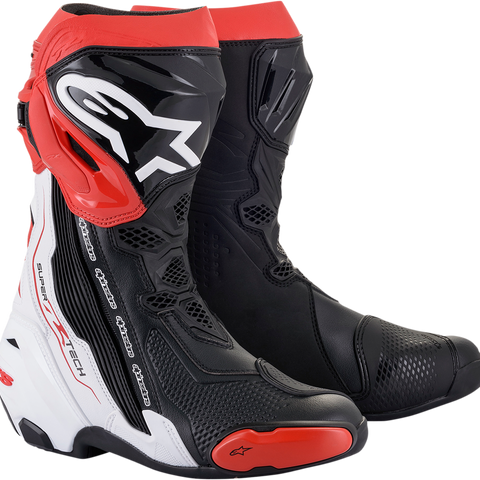 ALPINESTARS Supertech R Boots - Black/White/Red - US 8 / EU 42 2220021-123-42