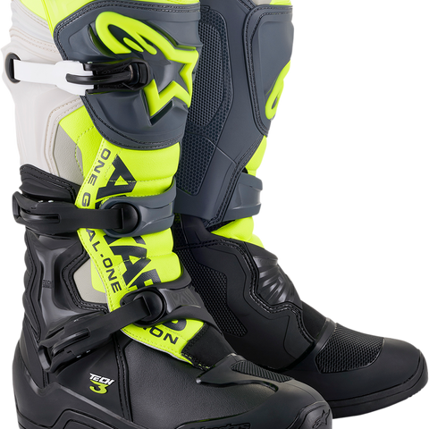 ALPINESTARS Tech 3 Boots - Black/Gray/Yellow Fluorescent - US 9 2013018-1055-9