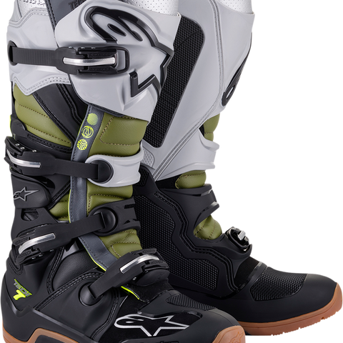 ALPINESTARS Tech 7 Enduro Boots - Black/Silver/Green - US 8 2012114-1916-8