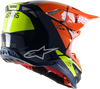 ALPINESTARS Supertech M8 Helmet - Factory - Blue/Orange/Yellow - 2XL 8302922-7445-2X