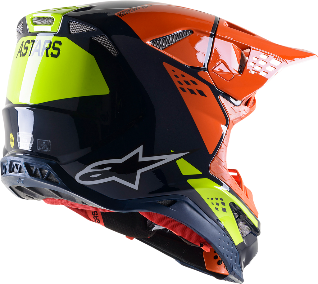 ALPINESTARS Supertech M8 Helmet - Factory - Blue/Orange/Yellow - 2XL 8302922-7445-2X