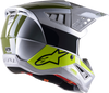 ALPINESTARS SM5 Helmet - Bond - Silver/Yellow/Green - Medium 8303522-1956-MD