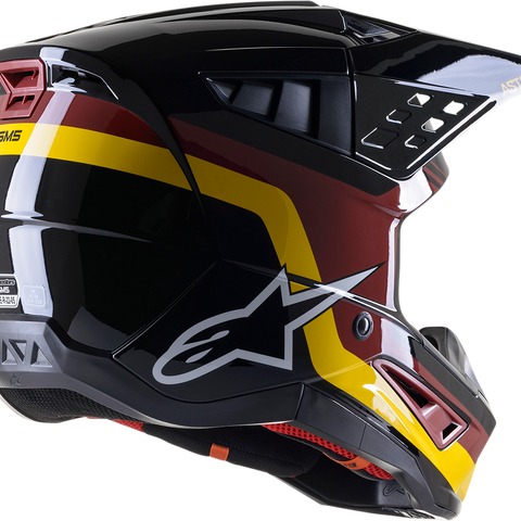 ALPINESTARS SM5 Helmet - Venture - Black/Bordeaux/Yellow/Glossy - Medium 8305122-1358-MD