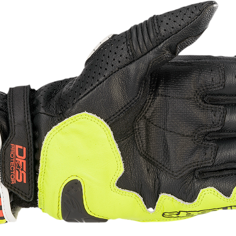 ALPINESTARS GP Plus R v2 Gloves - Metallic Gray/Black/Fluo Yellow/Fluo Red - 2XL 3556520-9135-2X