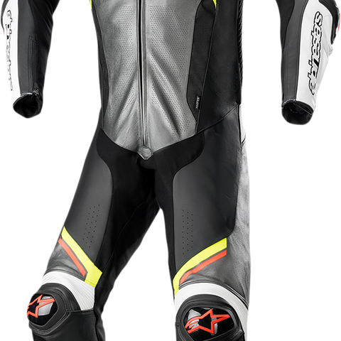 ALPINESTARS Missile Ignition v2 1-Piece Suit - Metallic Gray/Black/Yellow/Red Fluorescent - US 46 / EU 56 3150222-9135-56
