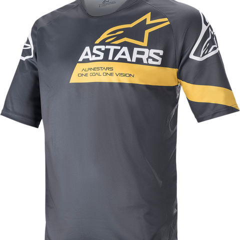 ALPINESTARS Racer V3 Short-Sleeve Jersey - Anthracite/Sulphur Yellow - Medium 1762922-1619-MD