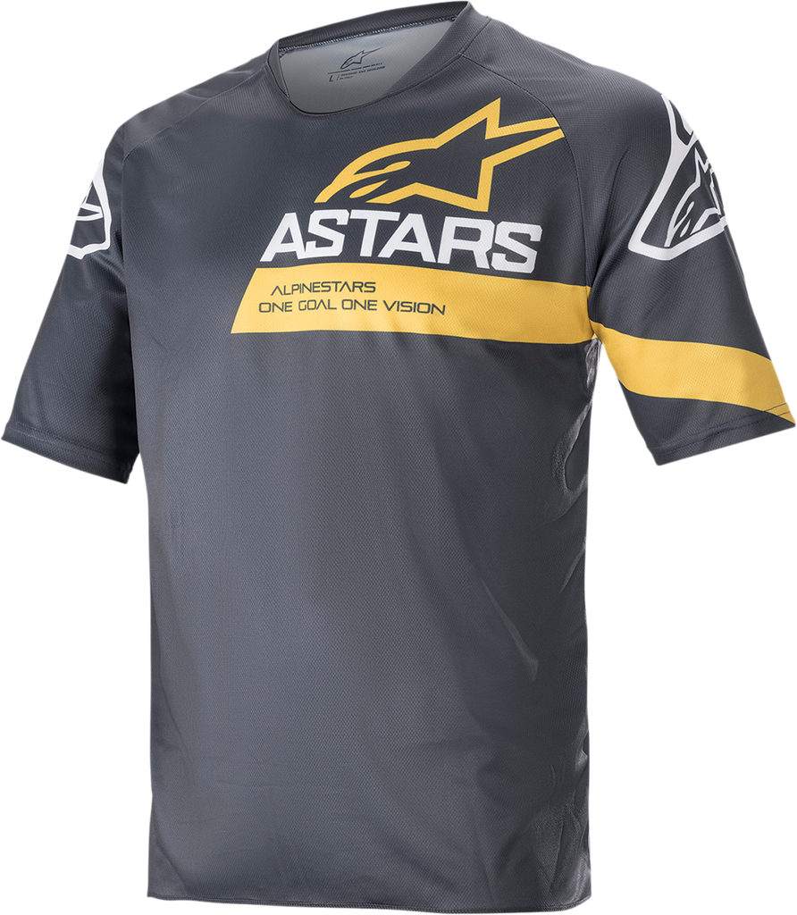 ALPINESTARS Racer V3 Short-Sleeve Jersey - Anthracite/Sulphur Yellow - 2XL 1762922-1619-2X
