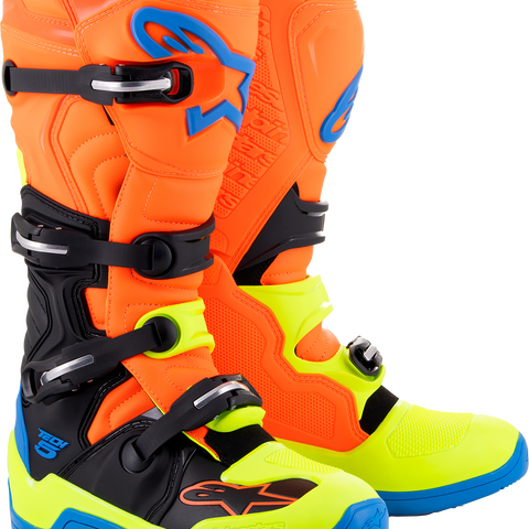ALPINESTARS Tech 5 Boots - Orange Fluorescent/Blue/Yellow Fluorescent - US 14 2015015-4755-14