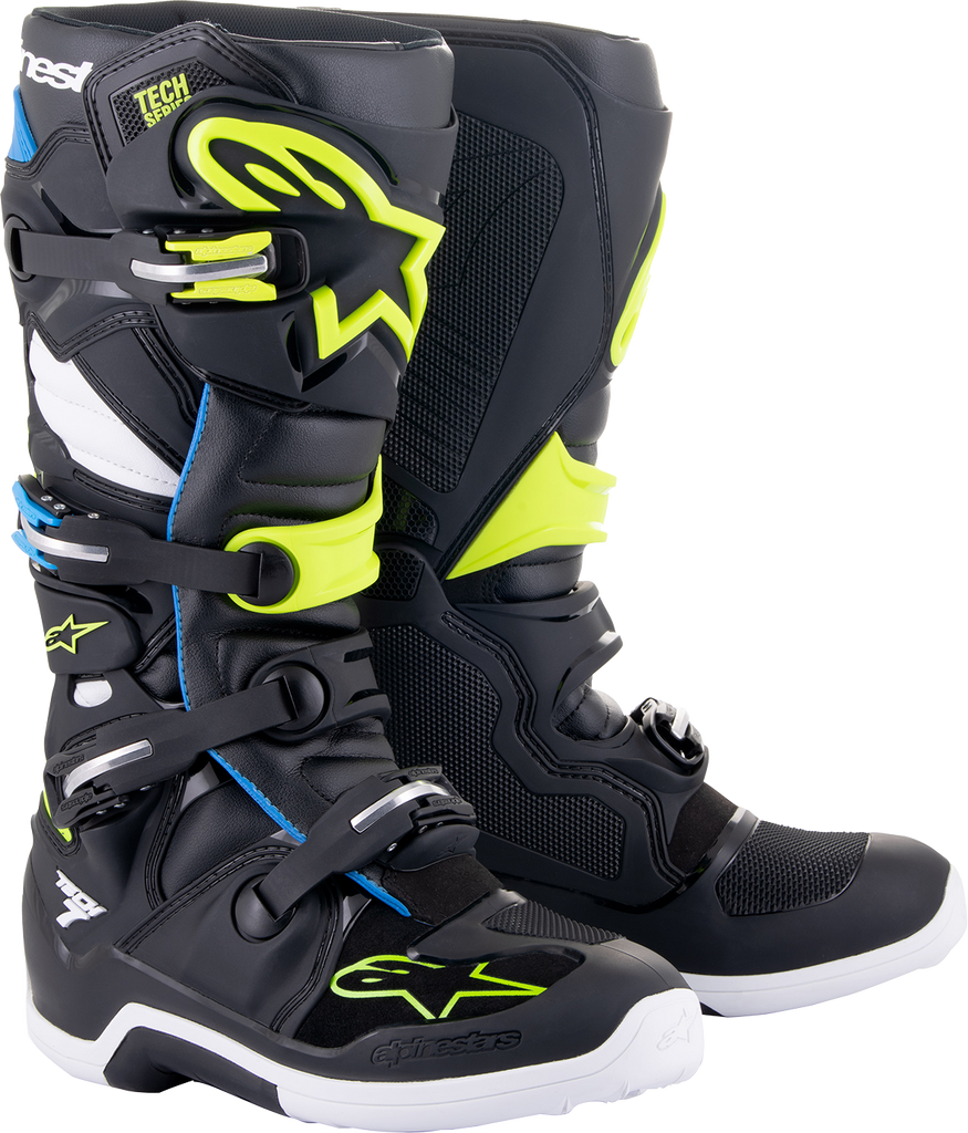 ALPINESTARS Tech 7 Boots - Black/Blue/Yellow Fluorescent - US 7 2012014-1795-7
