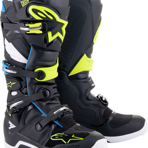 ALPINESTARS Tech 7 Boots - Black/Blue/Yellow Fluorescent - US 13 2012014-1795-13