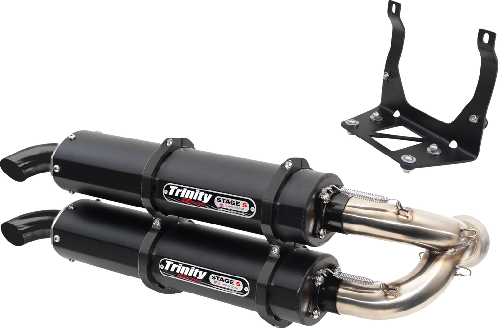 TRINITY RACING Stage 5 Slip-On Dual Muffler - Cerakote Black TR-4160S-C2