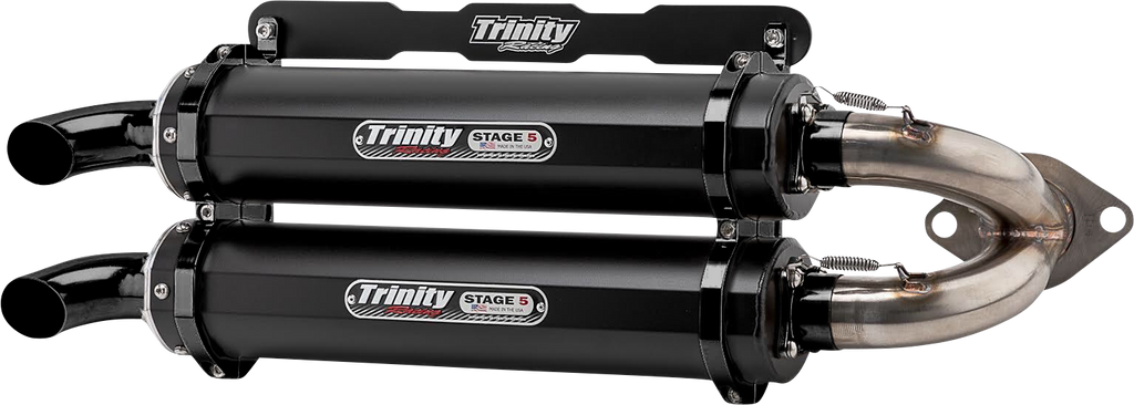 TRINITY RACING Stage 5 Slip-On Dual Muffler - Cerakote Black TR-4165S-C2