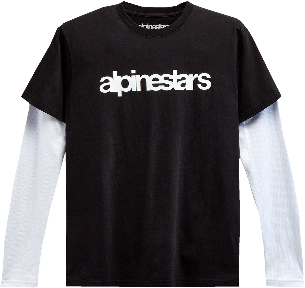 ALPINESTARS Stack Long-Sleeve Knit T-Shirt - Black/White - Large 1213713001020L