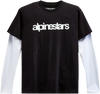 ALPINESTARS Stack Long-Sleeve Knit T-Shirt - Black/White - 2XL 12137130010202X