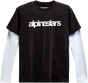 ALPINESTARS Stack Long-Sleeve Knit T-Shirt - Black/White - 2XL 12137130010202X