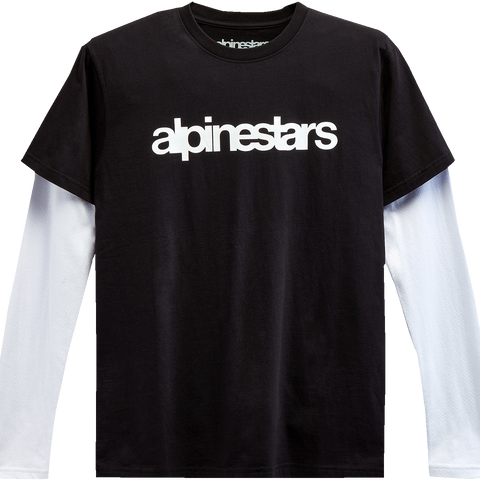 ALPINESTARS Stack Long-Sleeve Knit T-Shirt - Black/White - 2XL 12137130010202X
