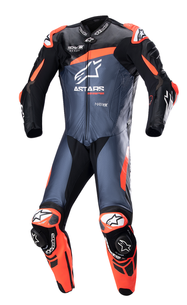 ALPINESTARS GP Plus v4 Leather Suit - Black/Red Fluo/Blue - US 42 / EU 52 3150523135752