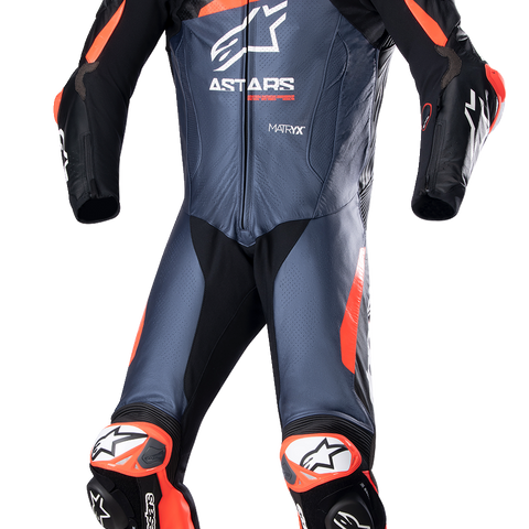 ALPINESTARS GP Plus v4 Leather Suit - Black/Red Fluo/Blue - US 42 / EU 52 3150523135752
