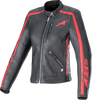 ALPINESTARS Stella Dyno Leather Jacket - Black/Haute Red - Small 3113924-1346-S