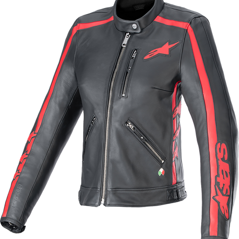ALPINESTARS Stella Dyno Leather Jacket - Black/Haute Red - Small 3113924-1346-S