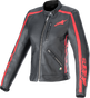 ALPINESTARS Stella Dyno Leather Jacket - Black/Haute Red - XS 3113924-1346-XS