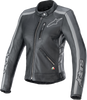 ALPINESTARS Stella Dyno Leather Jacket - Black Tar Gray/Dark Gray - XL 3113924-1296-XL