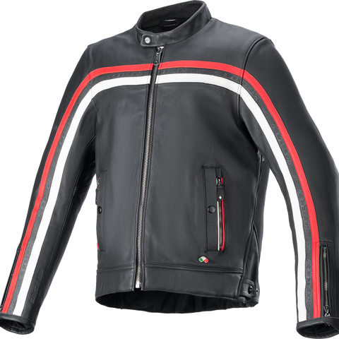 ALPINESTARS Dyno Leather Jacket - Black/Ruby Red/Ecru - 4XL 3103924-1316-4X