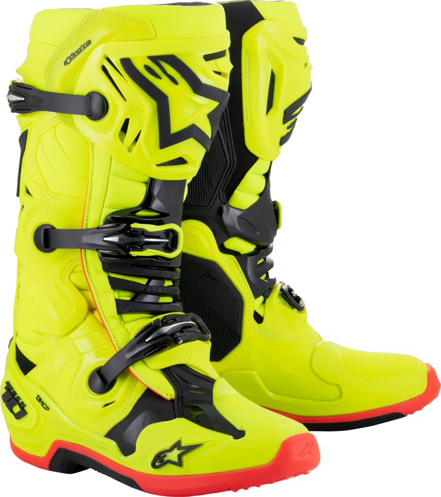 Tech 10 Boots Ylw Fluo/Blk/Red Fluo Sz 12