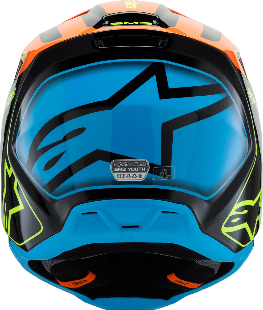 Sm3 Youth Fray Helmet Blk/Orng/Ylw Fluo Ys