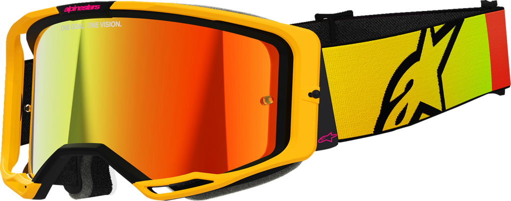 ALPINESTARS GOGGLES Vision 8 Goggle - Corp - Yellow/Pink - Red Mirror Lens 5101625-5023