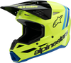 ALPINESTARS Youth SM3 Helmet - Radium - Gloss Yellow Fluo/Black/Blue - Large 8301825-5017-YL